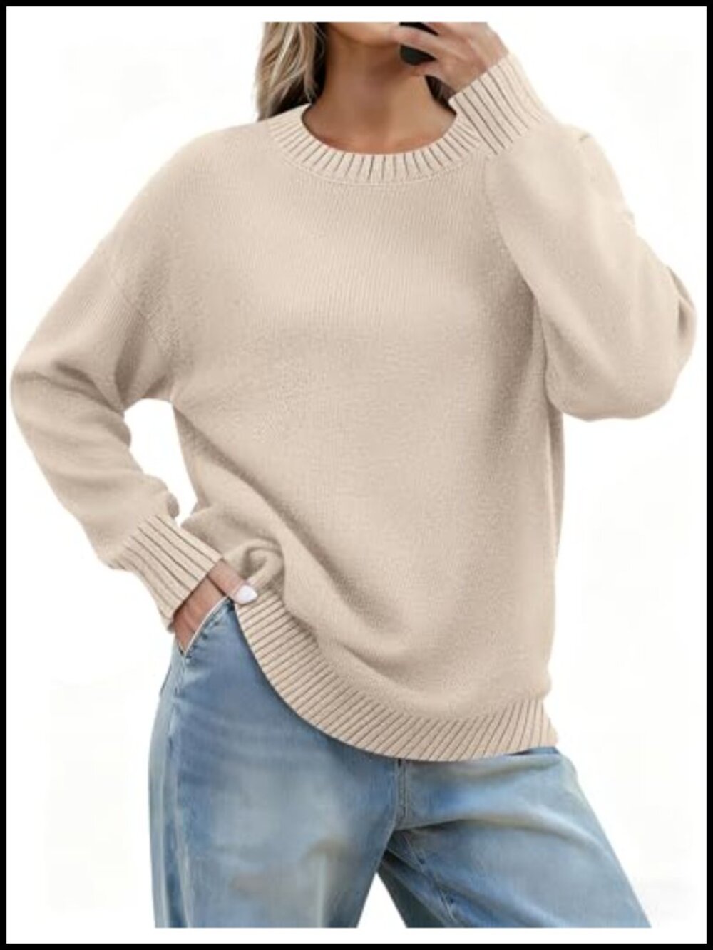 Women's Knit Pullover Sweater Crewneck Long Sleeve Fall Winter Viscose Blend